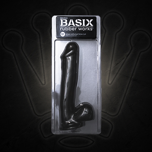 BASIX RUBBER WORKS 12″ DONG W/SUCTION CUP