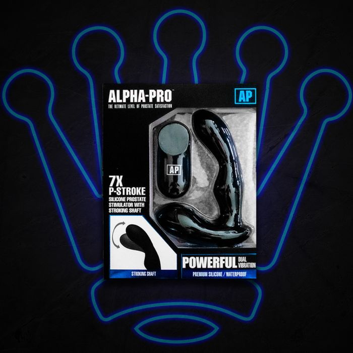 ALPHA PRO 7x P-STROKE PROSTATE STIMULATOR W/STROKING SHAFT