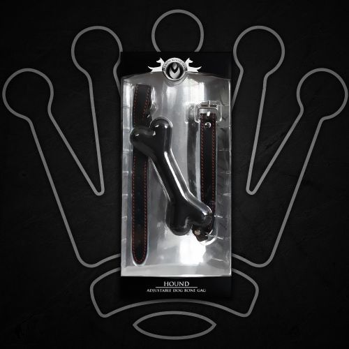 MASTER SERIES – “HOUND” ADJUSTABLE DOG BONE SILICONE GAG BLACK