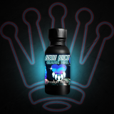 A large bottle of Bear Back poppers with a dark background