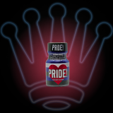 Pride Leather 10ml popper bottle with black and leather pride flag-themed label
