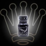 FLEXXX 10ml popper bottle with modern black label – premium isobutyl nitrite solvent from The Popper King
