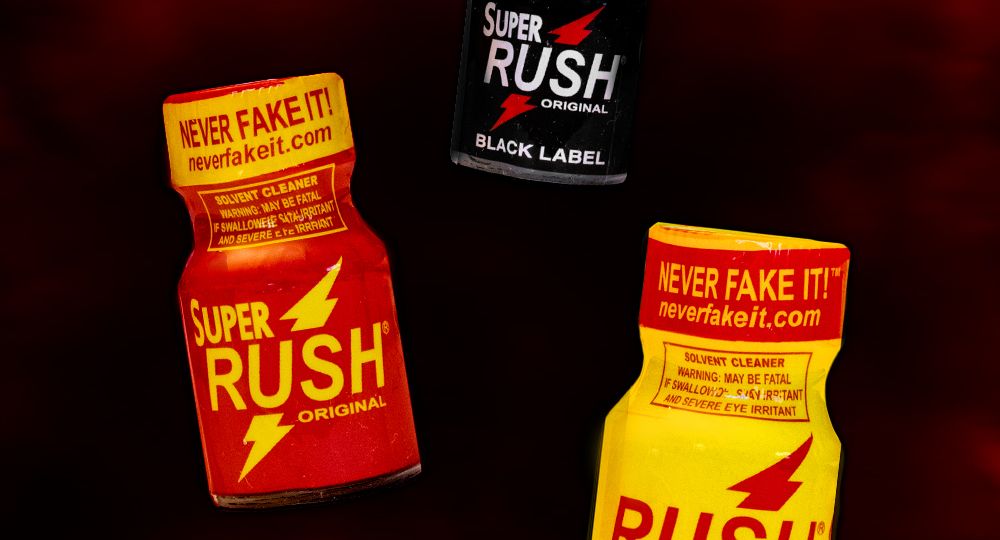 Three Rush® solvent cleaner bottles including Original, Black, and Super Rush variants displayed together